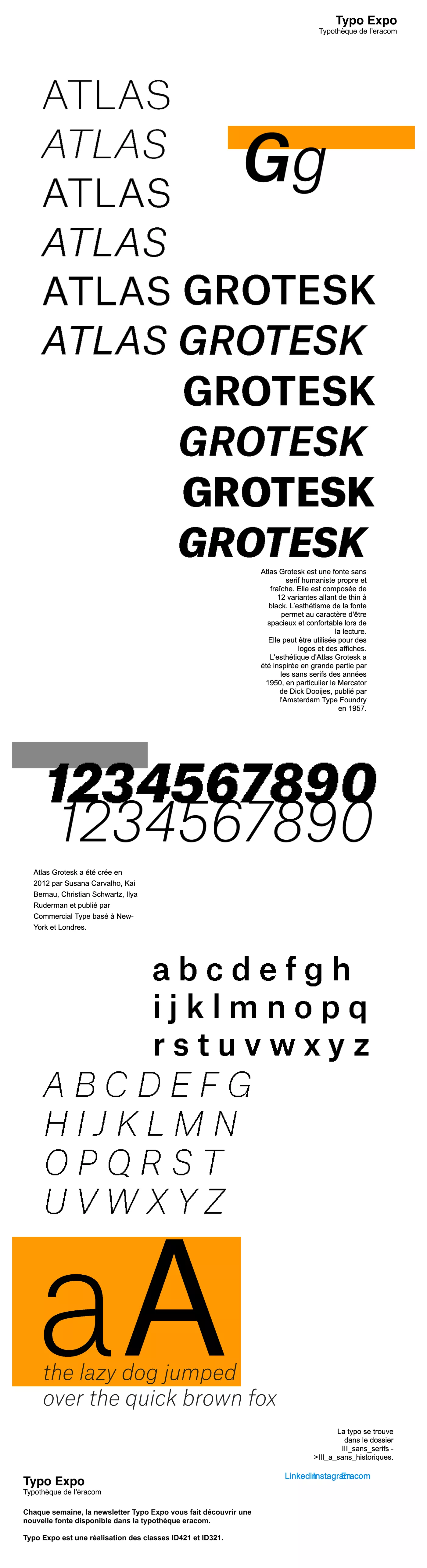 Spécimen Atlas Grotesk