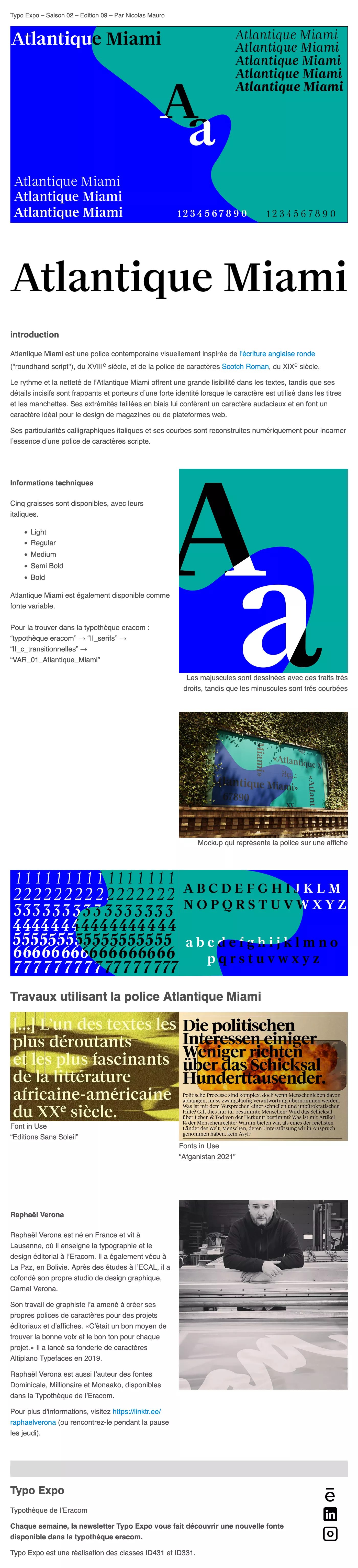 Spécimen Atlantique Miami